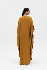 Flowy Silk Linen Kaftaan Mustard